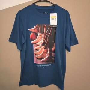 Nike Women's Dri-Fit Blue T-Shirt New Ballgame IF4945-415 Loose Fit Size Small